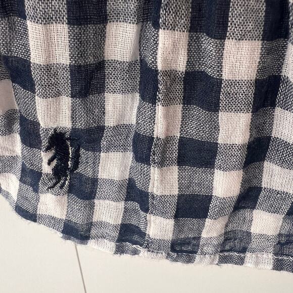 Well Dressed Wolf WDW 3T Midnight Gingham Navy Check Dress Cottagecore Boho - Picture 7 of 7